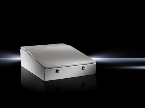 6710500 TP Series Desk Console Enclosure, 24 in W x 28 in D x 9.3 in H, NEMA 12/IP55, Carbon Steel