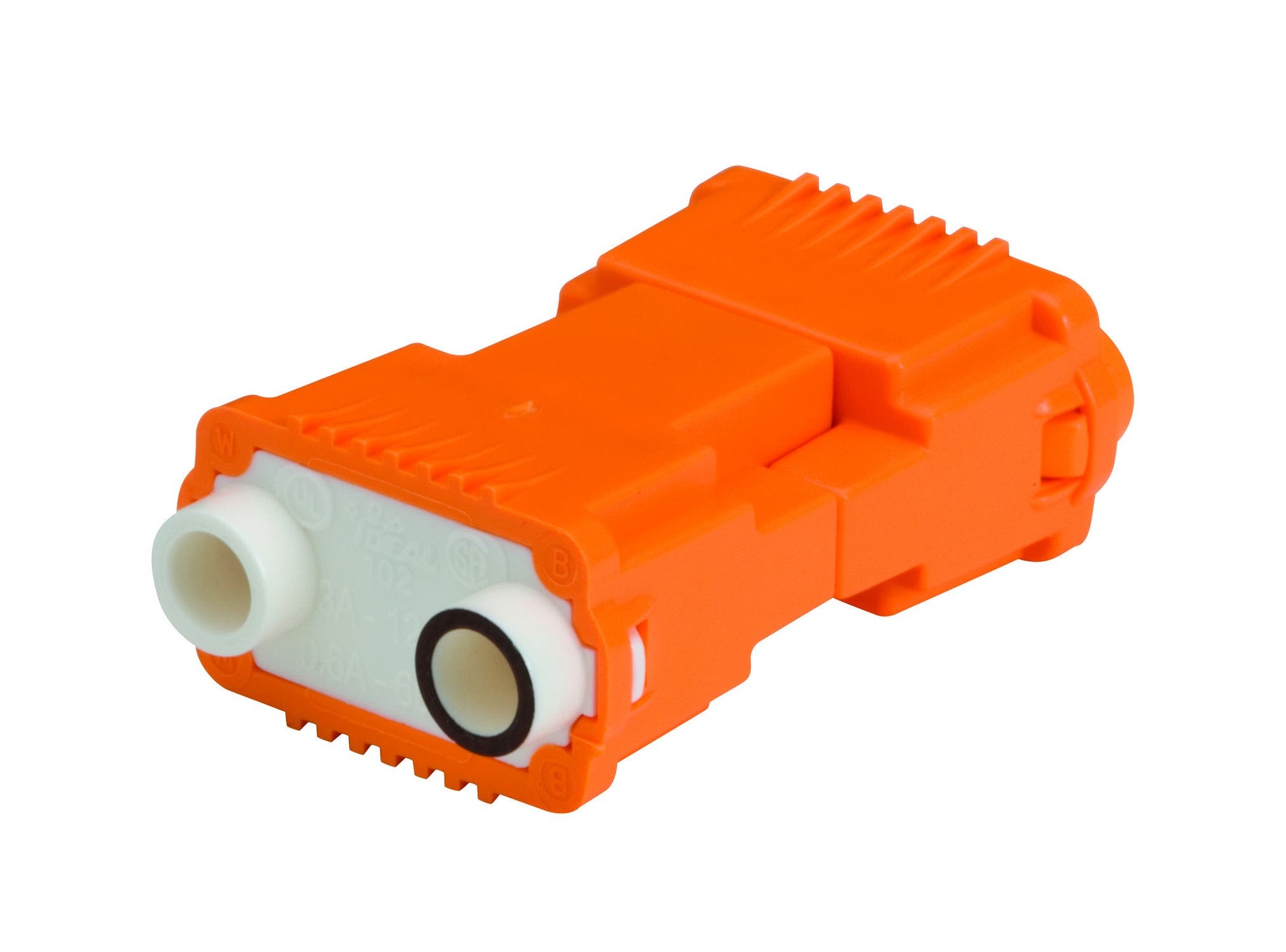 30-382J PowerPlug 2-Wire Standard Luminaire Disconnect, 18 to 12 AWG Wire, 1.4 in OAL, 2 Ports, Orange