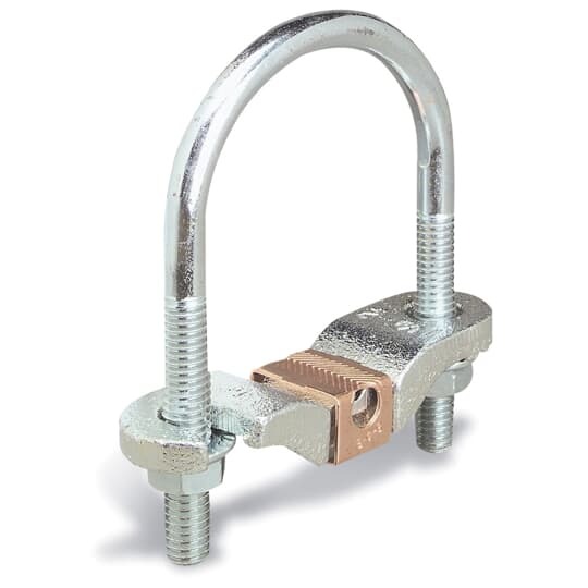 3-TB Blackburn EZ-Ground Non-Insulated Water Pipe Grounding Clamp, 6 to 2 AWG Conductor, Malleable Iron