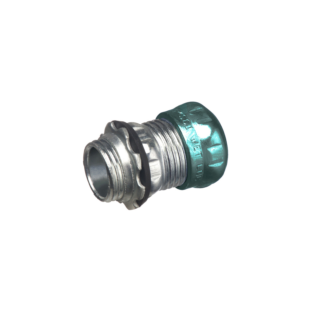 824RT Concrete/Raintight Compression Connector, 1-1/2 in Trade, For Use With EMT Conduit, Steel