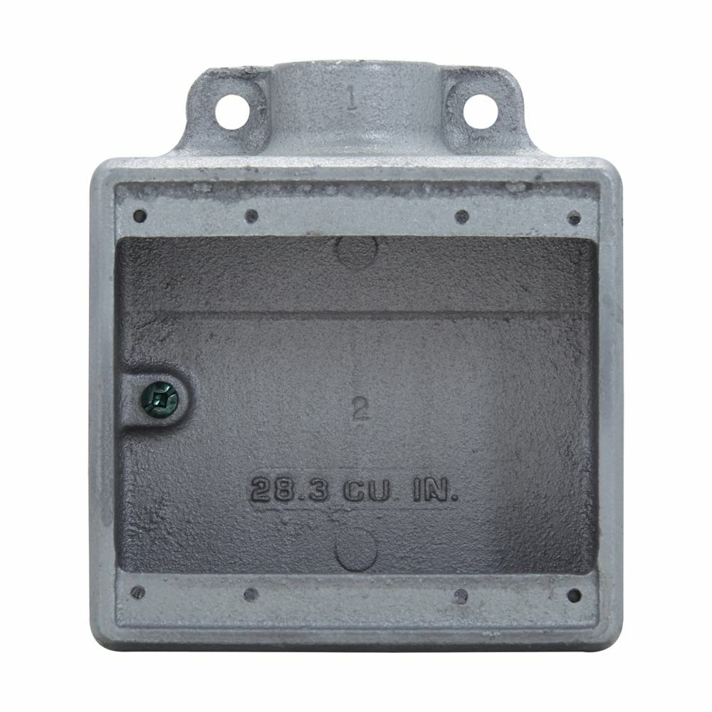FD32 Condulet 1-Entry Deep Device Box, 1 in Trade, 2 Gangs, Feraloy Iron Alloy, Aluminum Acrylic Painted/Electro-Galvanized