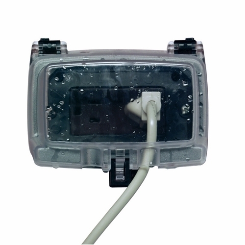 WP1000HC Heavy Duty Non-Metallic Weatherproof While-In-Use Cover, 4-1/4 in L x 5 in W x 2-1/4 in D, Receptacle Cover, Polycarbonate