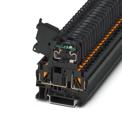 3211903 1-Circuit 4-Wire Lever Single Tier Fuse Modular Terminal Block, 24 V AC/DC, 6.3 A, 24 to 10 AWG Wire, DIN Rail Mount