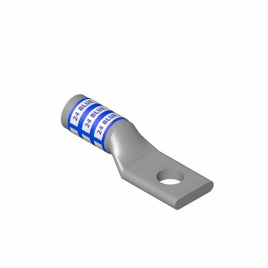 60104-TB Color-Keyed 1-Hole Non-Insulated Compression Lug, 8 AWG Aluminum/Copper Conductor, Die Code: 24, 3/8 in Stud, Aluminum