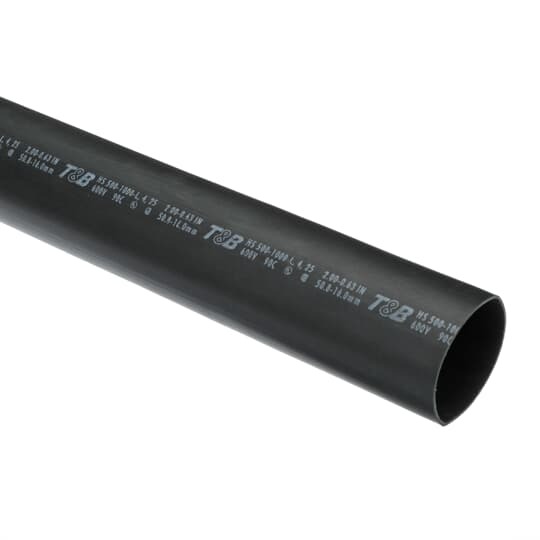 HS500-1000-4 Shrink-Kon Heat Shrink Tubing With Thermoplastic Adhesive Liner, 2 in ID Expanded, 0.63 in ID Recovered, 0.16 in THK Wall Recovered, 48 in L, Polyolefin, Black