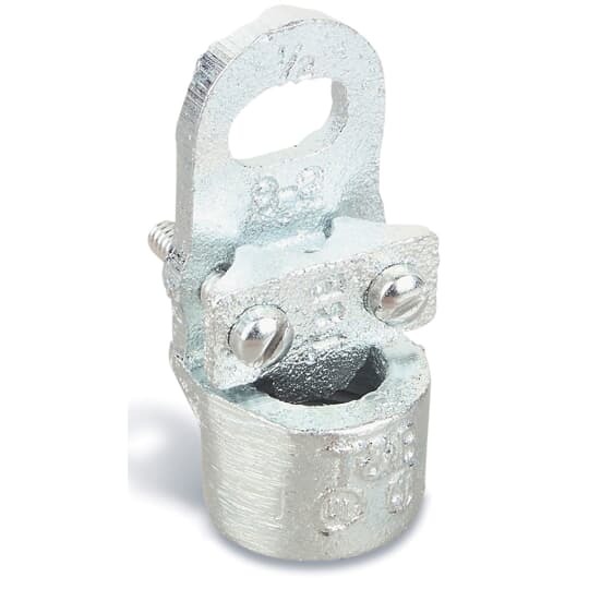 3951 Blackburn EZ-Ground Non-Insulated Conduit Hub Ground Clamp, 1-1/4 in Trade, 8 to 4/0 AWG Conductor, Thread Connection, Malleable Iron