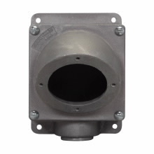 AJ68 45 deg Dead End Back Box, 10-3/4 in H x 8 in W x 9-7/8 in D, For Use With 200 A Receptacle Housings, Cast Aluminum