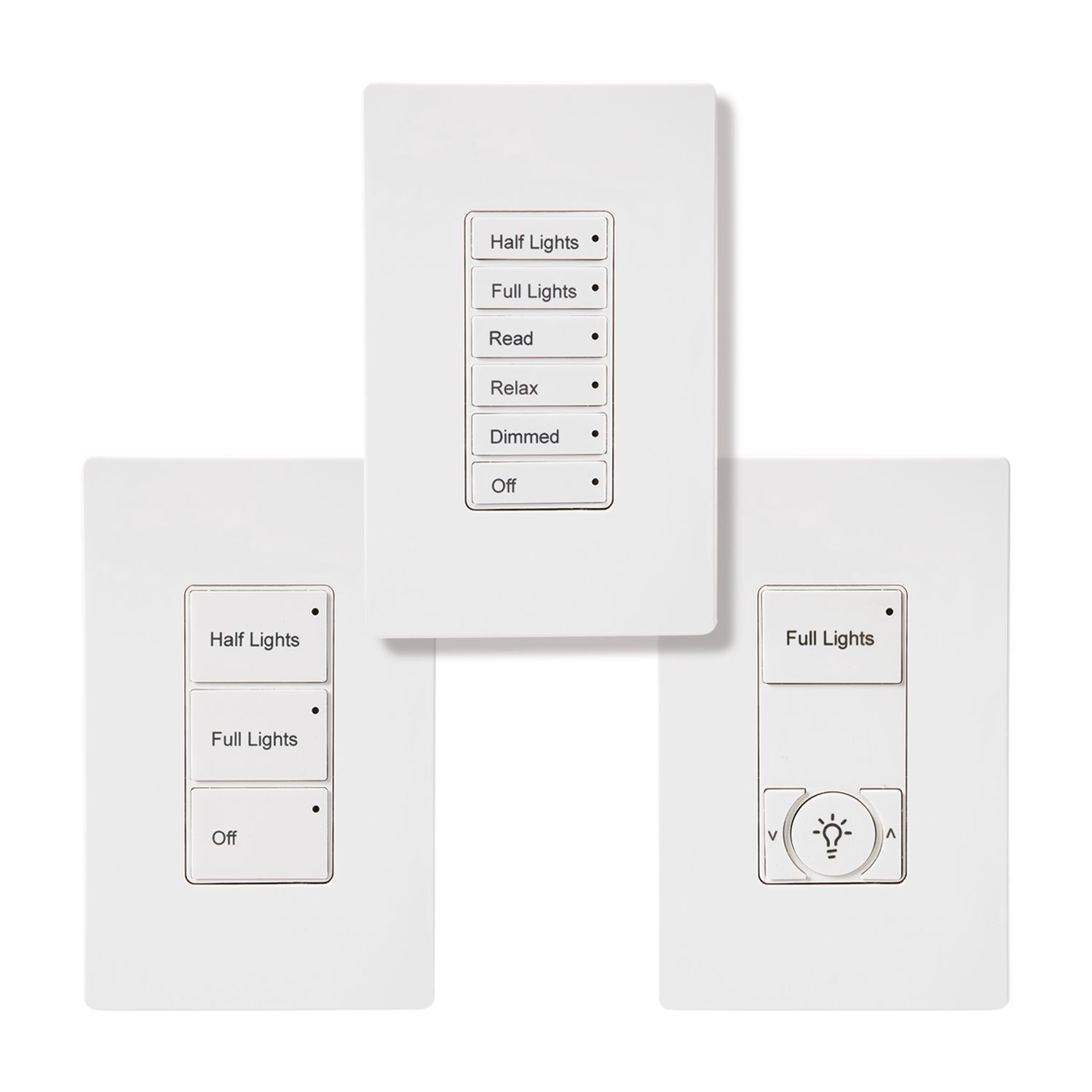 W1L-W WaveLinx Line Voltage Large Button Wireless Wallstation, 120 to 277 V, 15/20 mA, 1 Switch, White
