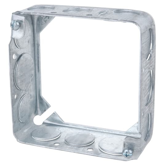 53151-1/2-3/4 Steel City 1-Outlet Extension Ring, 4 in L x 4 in W x 1-1/2 in D, Steel