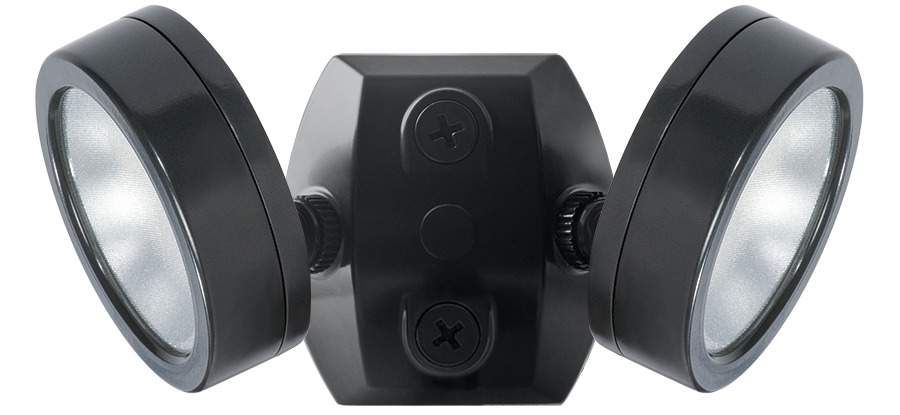 LES2X13Y 2-Head Floodlighting, (2) LED Lamp, 27 W Fixture, 120 V AC, Bronze Housing