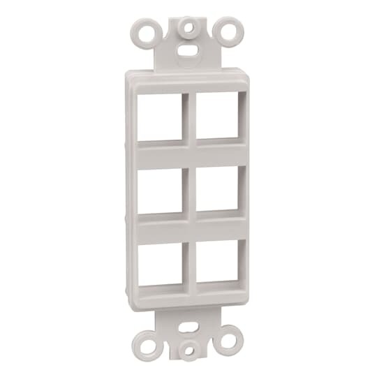 OPODEC6-WH Steel City Non-Metallic Rectangular Keystone Adapter, 6 Ports, White