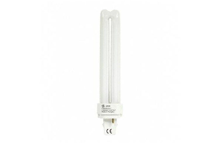97580 6.1 inch Compact Fluorescent Lamp, T4, 2-Pin Double Biax, G24d-2, 18W, 4100K, 82 CRI, 1200 LM