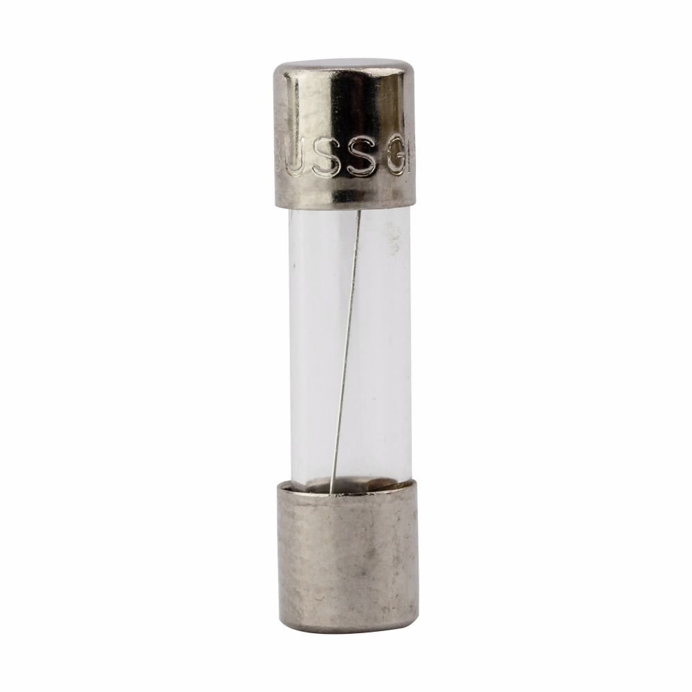 BK/GMA-5-R Low Breaking Small Dimension Fast Acting Fuse With Nickel Plated Brass End Caps, 5 A, 125 V AC, 10 kA Interrupt, Cylindrical Body