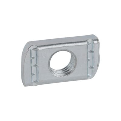 AB100-1/4 Superstrut Universal Springless Nut, 1/4-20 Thread, Electro-Galvanized/Silver Galvanized