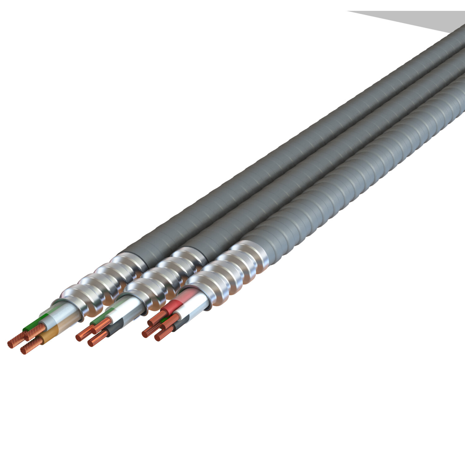 12-2 BN GY GN Parking Deck/Lot Cable, Gray Interlocked Galvanized Steel Armor w/ Overall PVC Jacket , 1000' Reel, Type MC