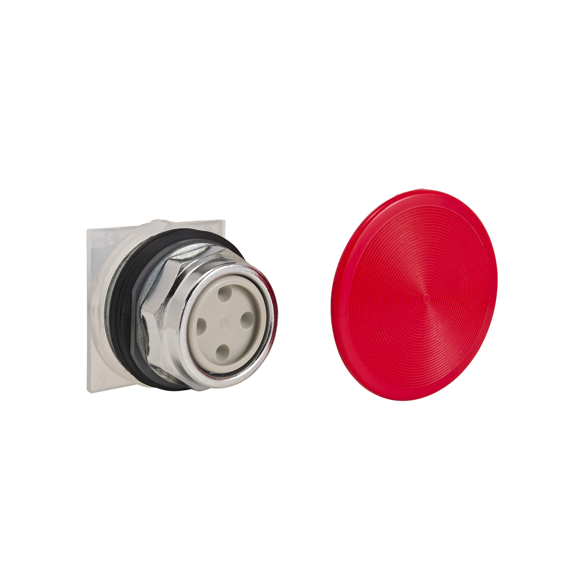 9001KR5RH13 Harmony Type K Heavy Duty Dusttight/Oiltight/Watertight Mechanically Interlocked Non-Illuminated Pushbutton, 30 mm, 1NO-1NC Contact, Slow Break Contact, Red