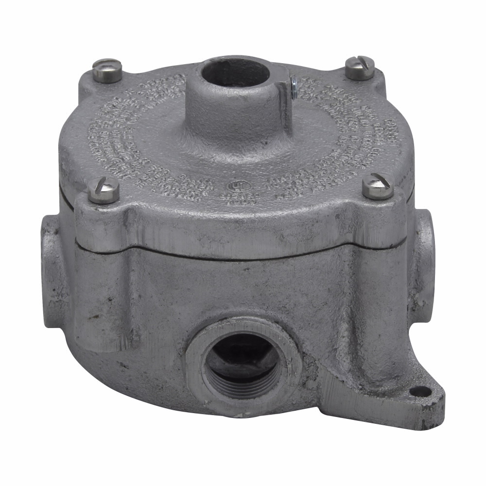 CPS12022 Condulet Dust-Ignitionproof Explosionproof Raintight Conduit Outlet Box With 3/4 in Cover, 3/4 in, 3/4 in Cover Opening, Aluminum Acrylic Painted/Electro-Galvanized
