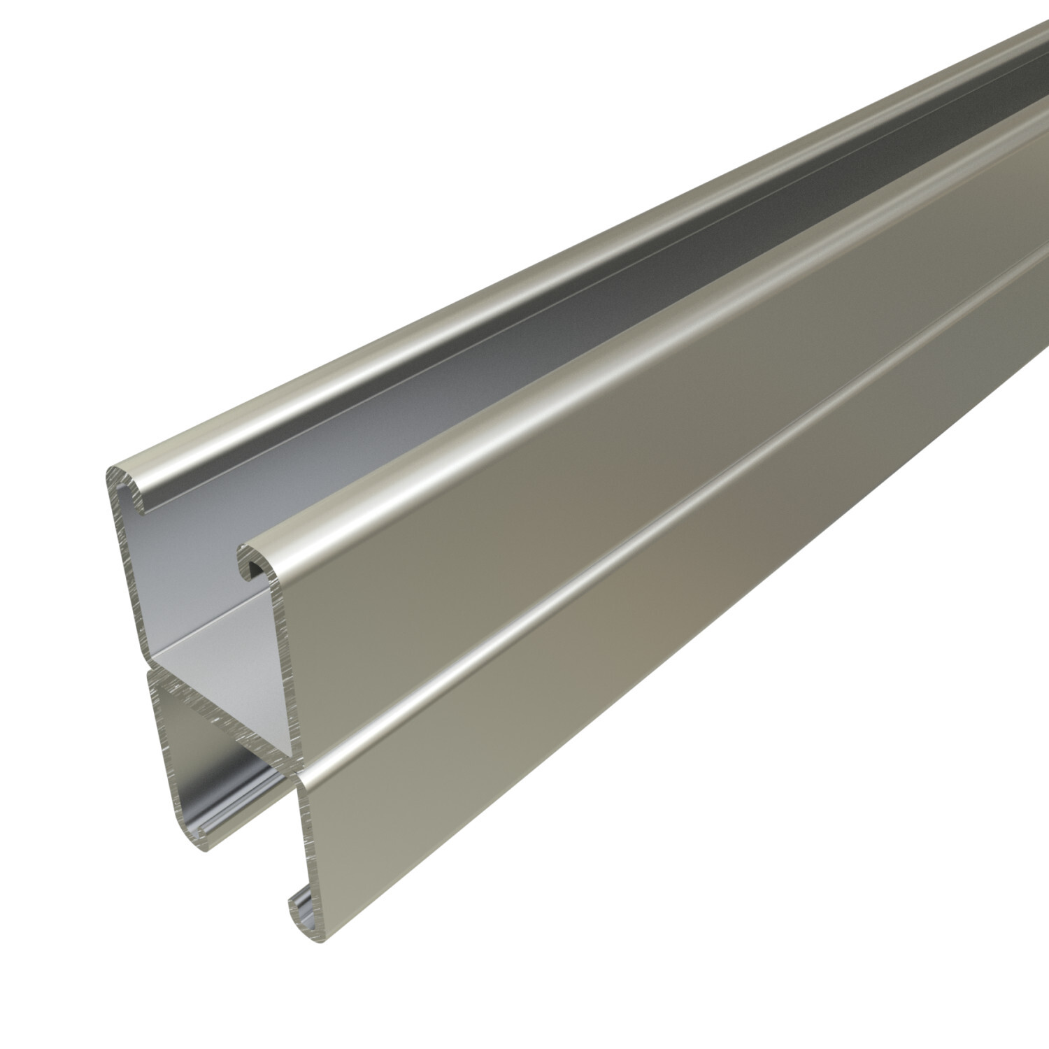 P1001-10SS P1000 Back to Back Solid Channel, 10 ft L 1-5/8 in W 3-1/4 in D 12 ga THK, Low Carbon Steel, Domestic
