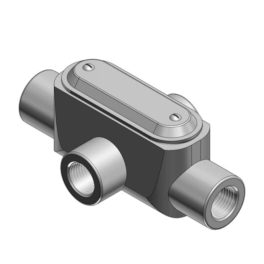 X27CG-TB T&B BlueKote Type X Pre-Assembled Conduit Body With Cover, Gasket, 3/4 in Hub, Form 7 Form, 9.1 cu-in Capacity, Iron, Epoxy Powder Coated/Zinc Plated