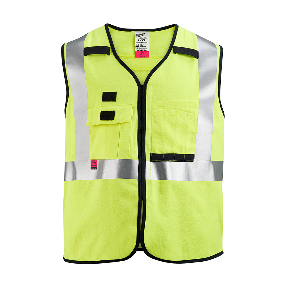 48-73-5301 Safety Vest, S/M, Yellow, Polyester, Hook & Loop Closure, 1 Pockets, ANSI Class: ANSI Class 2