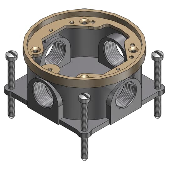 604-SC Steel City Fully Adjustable Flush Service Floor Box, Cast Iron, 15 cu-in Capacity, 1 Gang, 4 in L x 4-1/4 in W x 2 in H