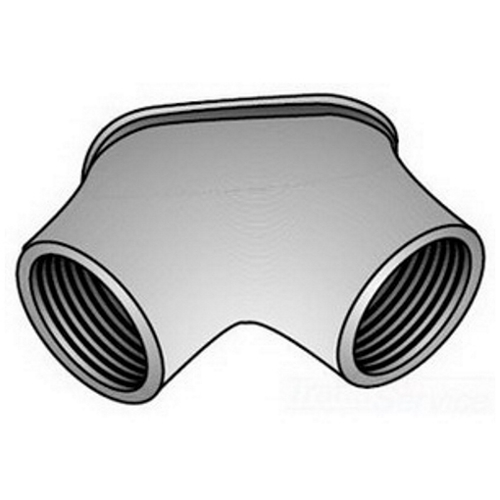 FF-100 Type FF Raintight Corner Pulling Elbow, 1 in Trade, 90 deg, Malleable Iron, Zinc Plated