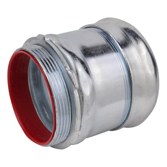TC719A Steel City Insulated Compression Connector, 3-1/2 in Trade, For Use With EMT Conduit, Steel, Zinc Plated