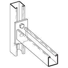 B293-18ZN Channel Bracket, 1 Hole, 18 in L x 1-5/8 in W x 1/4 in THK, Steel