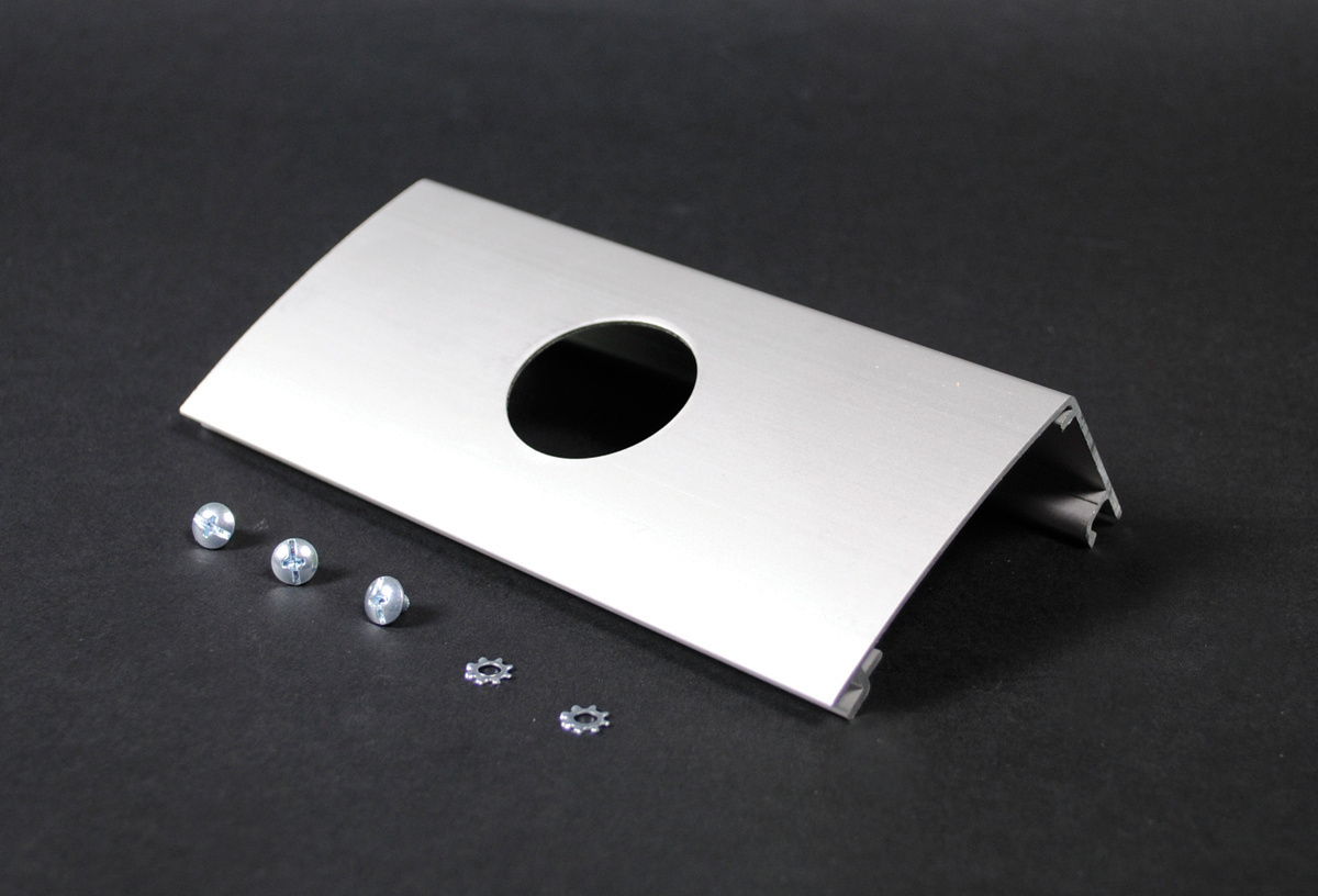 ALDS4047E 1-Channel Device Plate, For Use With ALDS4000 Series Raceway, Straight Blade and Locking Receptacle, Aluminum, Satin Anodized