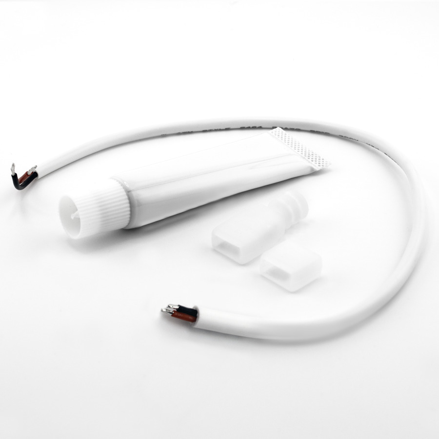 TPF2 End Cap, For Use With 2-Pin Tape Lights, Anodized Aluminum, White