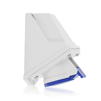 S216-S6 Splashproof Pin and Sleeve Receptacle, 200 to 250 V AC, 16 A, 2 Poles, 3 Wires, Blue