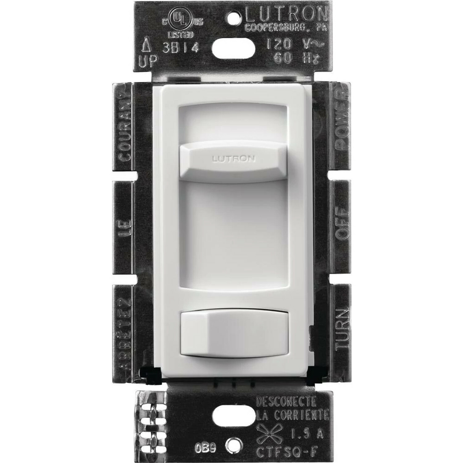 CTFSQ-FH-WH Skylark Contour Quiet 3-Speed Fan Control, No Neutral Required, 1.5 Amp Ceiling Fan, 120V, 1 Pole/3-Way, White
