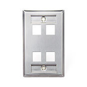 43080-1L4 Standard Size Wall Plate with ID Window, 1 Gangs, 2.78 in W x 4.5 in H, 302 Stainless Steel