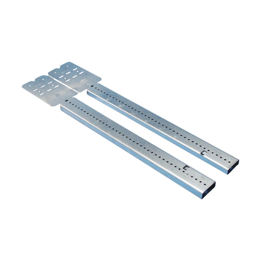 TSGB1624 Telescoping Screw Gun Box Bracket, 1-1/2 in, 2-1/8 in and 2-1/2 in D Box, 15-3/4 to 25 in Stud Spacing, Stud Mount, Steel, Pre-Galvanized