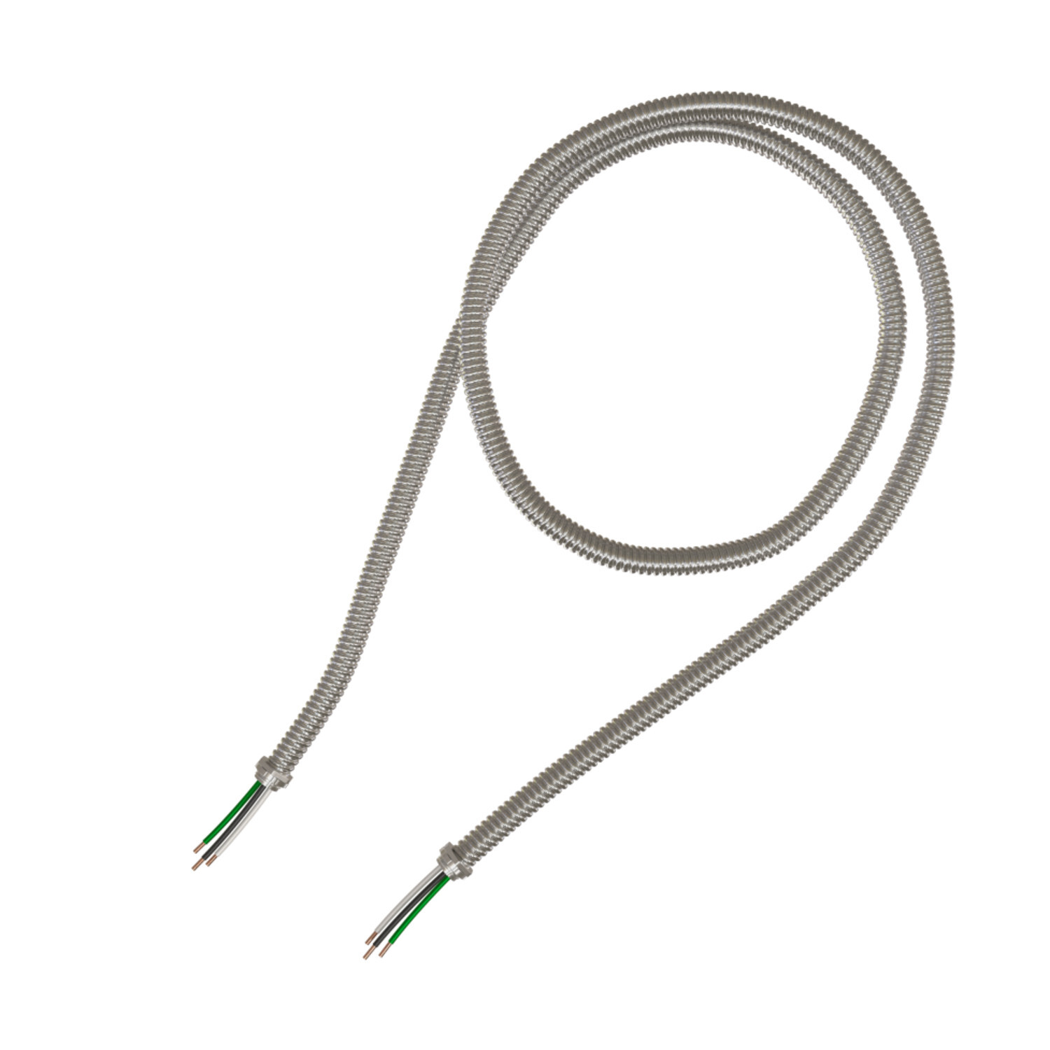 4523-21 Type UL Metallic Whip, 600 V AC, (4) 18 AWG Solid Copper Conductor, 6 ft L