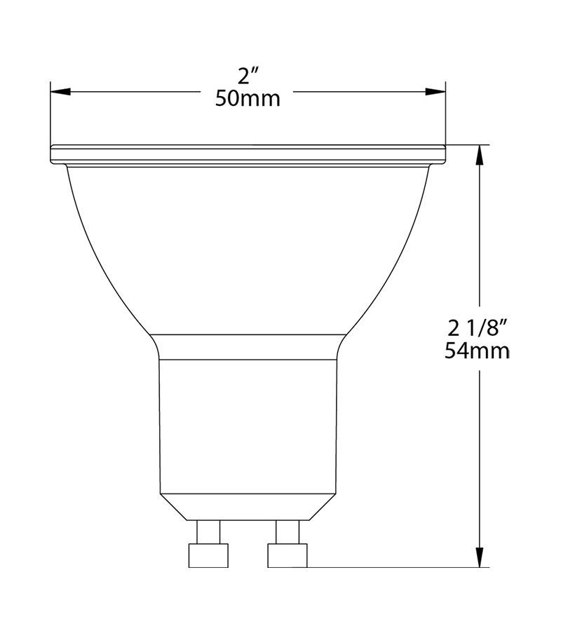 GU10-5-830-35D-DIM Dimmable Small Reflector Lamp, 5.5 W, 50 W Incandescent Equivalent, GU10 Lamp, GU10 Shape, 400 Lumens