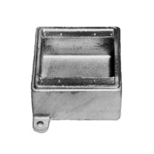 FD-2GL Unilets Type FDH Deep Device Box With Internal Ground Screw, Malleable Iron, 45 cu-in Capacity, 2 Gangs, 7 Knockouts, 4.56 in H x 4 in W x 2.69 in D