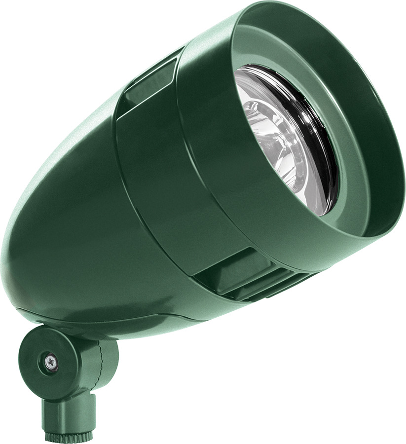 HBLED13YVG Floodlight With Hood, Lens, 14 W Fixture, 100 to 240/277 V AC, Verde Green Housing