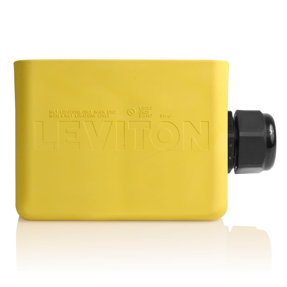 3300-2Y Angle Depth Pendant Style Portable Power Outlet Box, TPV, 53.1 cu-in Capacity, 2 Gangs