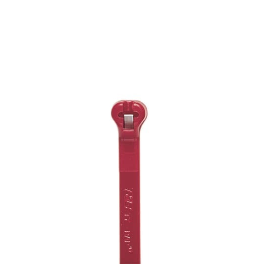 TY525M-2 Ty-Rap 2-Piece High Performance Standard Cable Tie, 7.31 in L x 0.184 in W x 0.043 in THK, Nylon/Polyamide 6.6, Red
