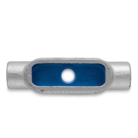 T75M T&B 35 Series Type T Conduit Body, 3/4 in Hub, Form 7 Form, 9.5 cu-in Capacity, Malleable Iron, Aluminum Acrylic Coated/Zinc Plated