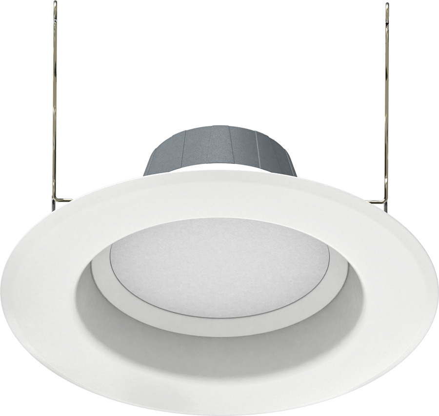 R6R8827120WS R Series Round Recessed Retrofit Downlight, 7.9 W Fixture, 6 in Ceiling Opening, 120 VAC, Aluminum Housing