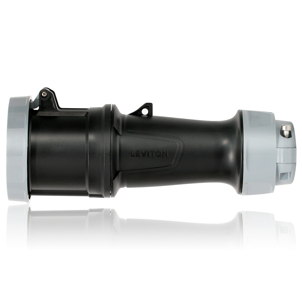 560C5WLEV LEV Series 3-Phase Dustight North American Rated Watertight Pin and Sleeve Connector, 347/600Y V AC, 60 A, 4 Poles, 5 Wires, Black