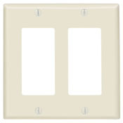 80409-E Decora Standard Size Wall Plate, 2 Gangs, 4.56 in W x 4.5 in H, Thermoset, Black