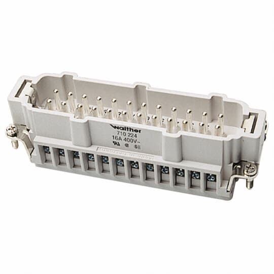 MS232B Pos-E-Kon B Series Standard Terminal Insert, 32 Positions, 20 to 14 AWG Wire, Male Screw Connection, Glass Filled Thermoplastic