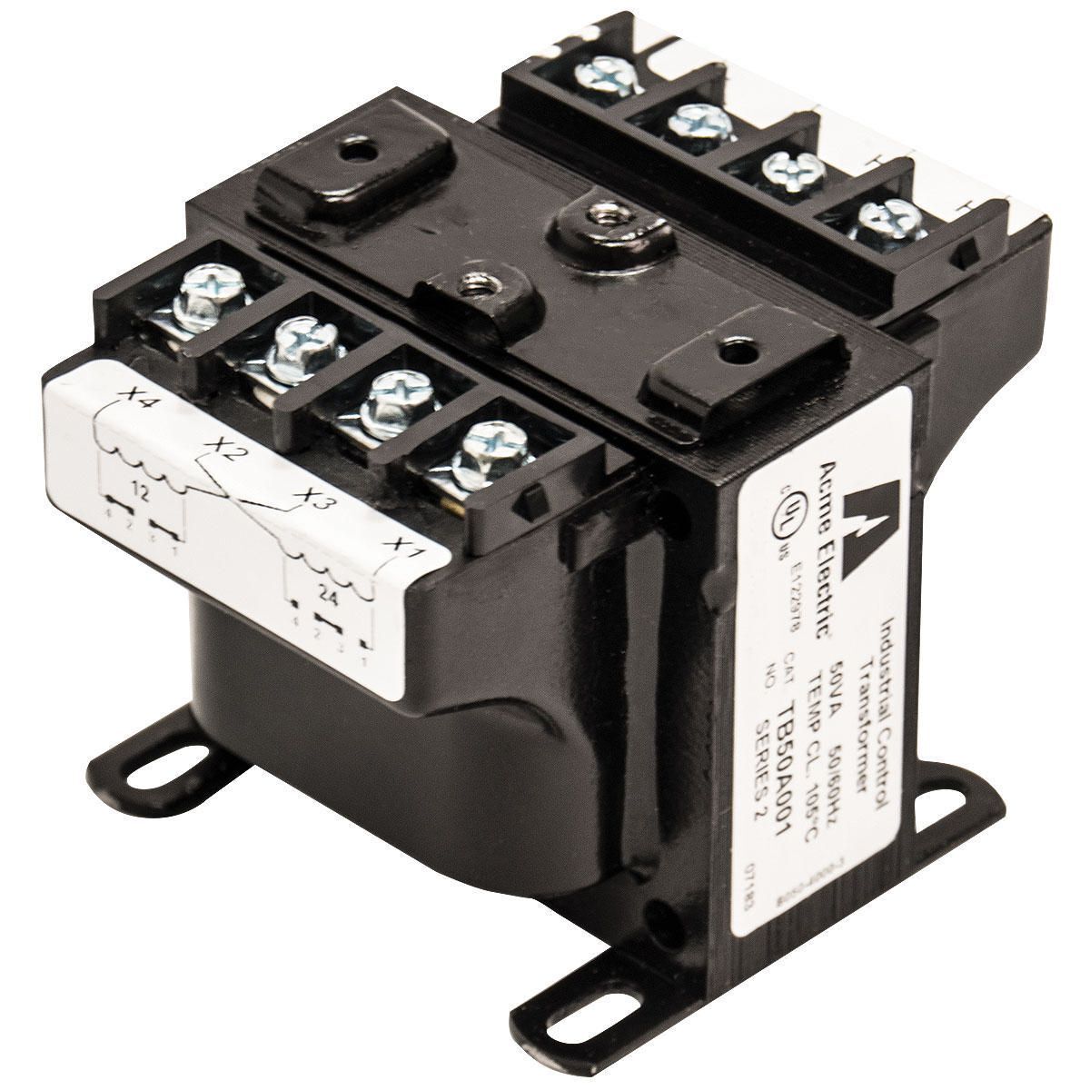 TB250B008C TB Series Encapsulated Open Core and Coil Industrial Control Transformer, 220//230//240/440//460//480 V AC Primary, 110/115/120 VAC Secondary, 3000 VA Power Rating, 50/60 Hz, 1 Phase