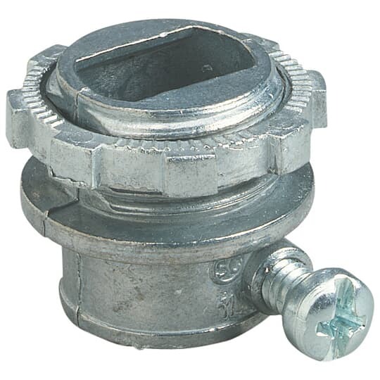 XC-220-SC Steel City Non-Insulated Conduit Connector, 3/8 in Trade, 1/2 in Knockout, 0.38 to 0.63 in Cable Openings, Die Cast Zinc