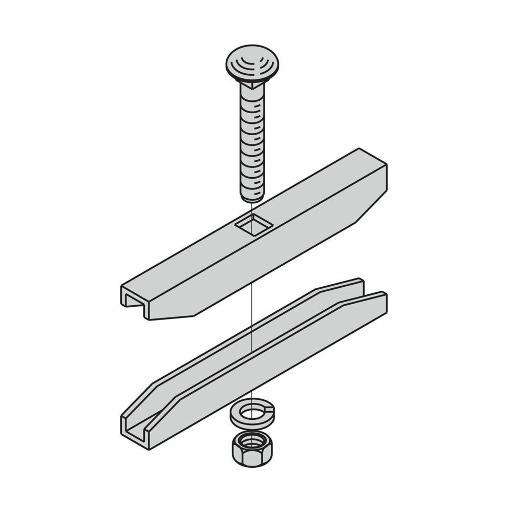SB166ABZ Runway Splice, For Use With 1-1/2 in H Single Runway Stringer, 5 in W, Structural Steel, Black