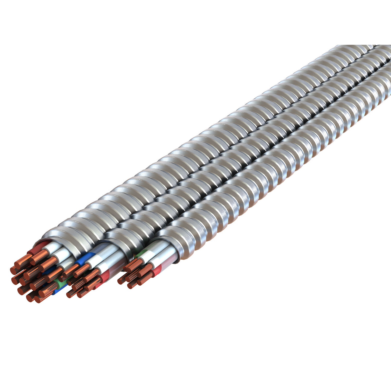 1905-60-00 Traditional Type MC Armored Cable, Reel Packaging, 600 V, (8) 10 AWG Solid Copper Conductor, 1000 ft L