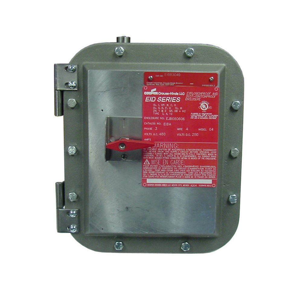EIDA3030 Compact Explosionproof Non-Fused Disconnect Switch with Enclosure, 240 to 600 VAC, 250 VDC, 30 A, 5 hp, 10 hp, 20 hp, 30 hp
